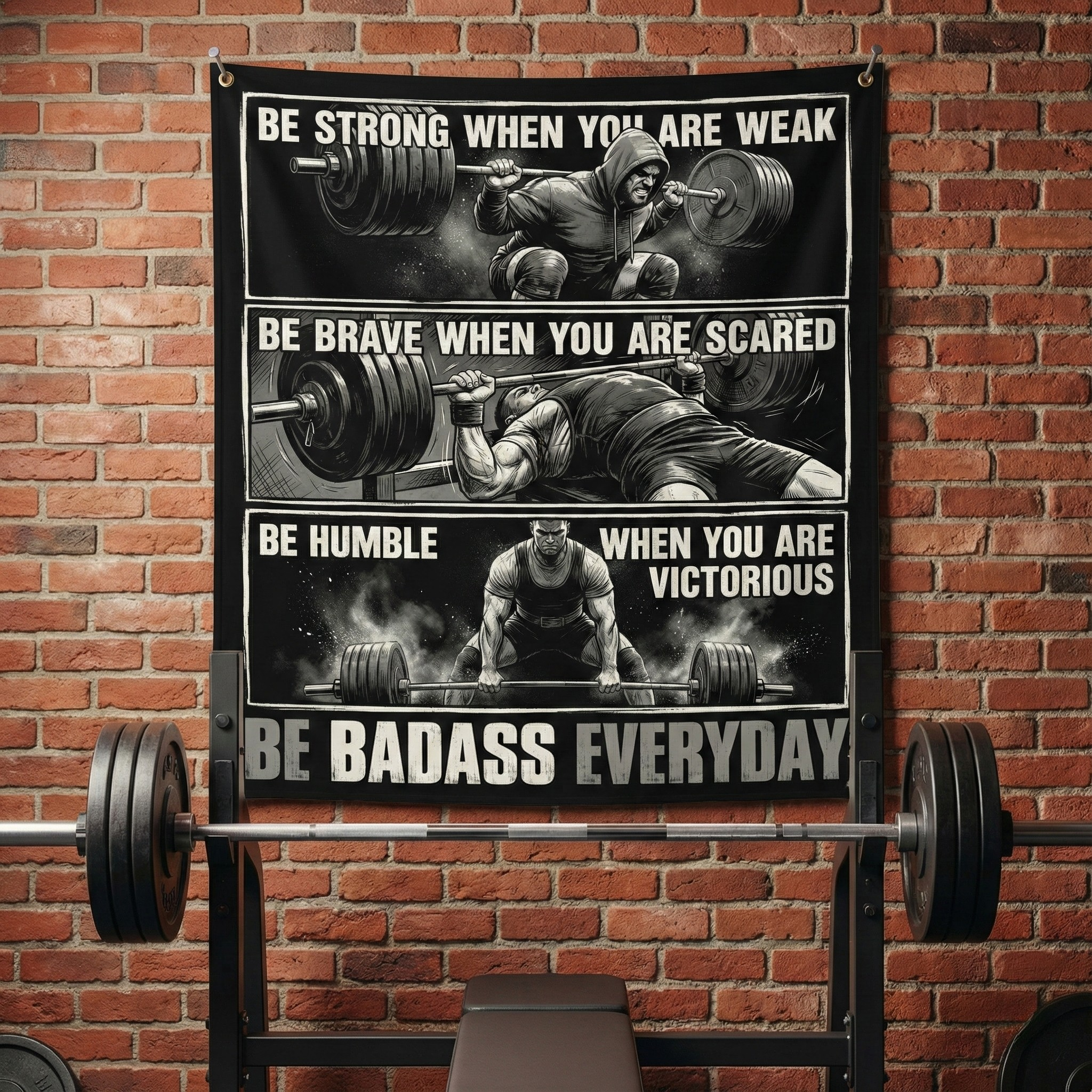 Be Badass Everyday Personalized Gym Banner Decor 11502
