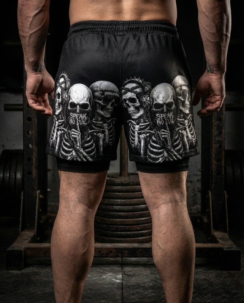 See No Evil, Hear No Evil, Speak No Evil  Performance Shorts Breathable 11511