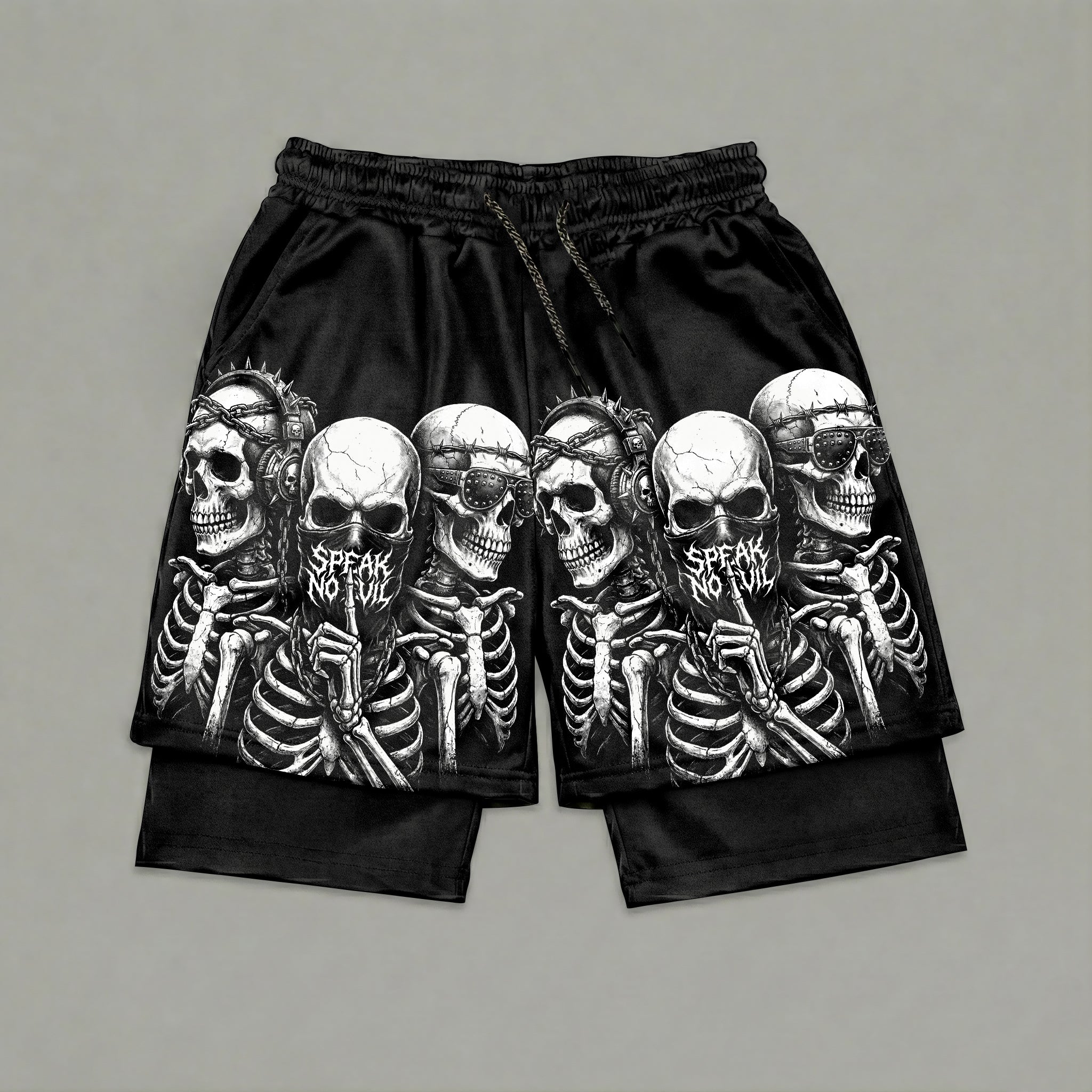 See No Evil, Hear No Evil, Speak No Evil  Performance Shorts Breathable 11511