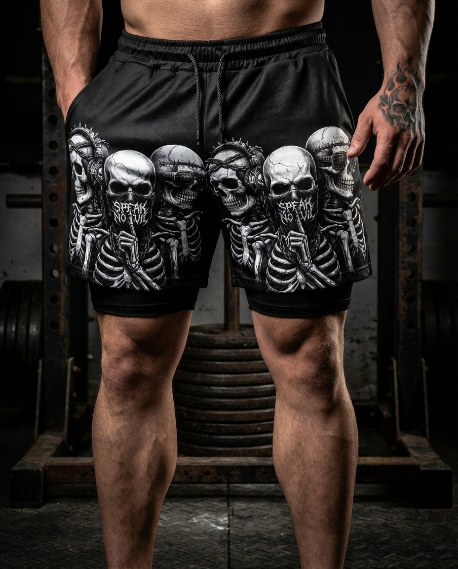 See No Evil, Hear No Evil, Speak No Evil  Performance Shorts Breathable 11511
