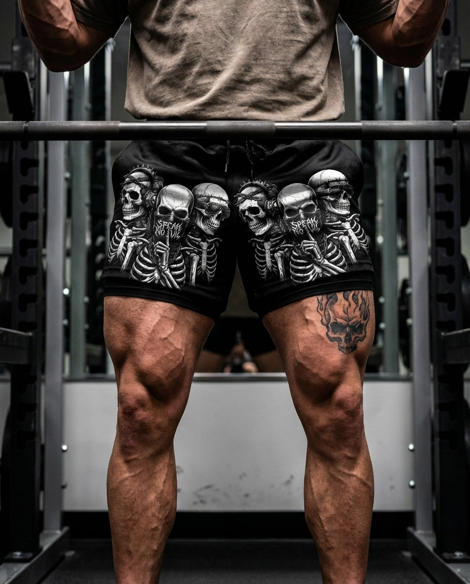 See No Evil, Hear No Evil, Speak No Evil  Performance Shorts Breathable 11511
