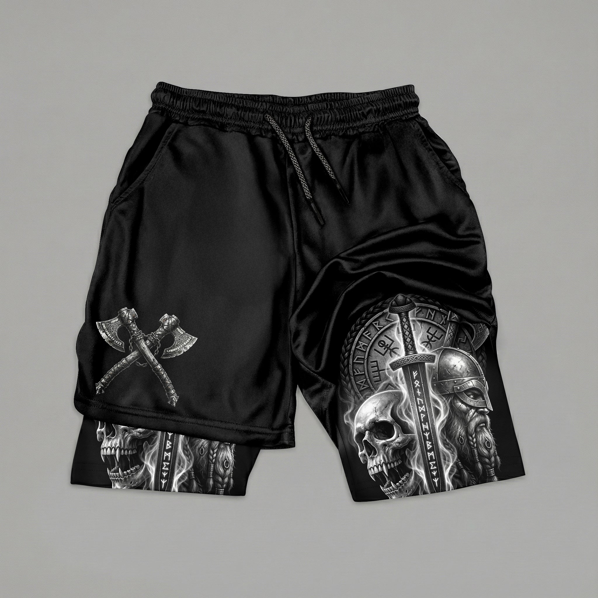 Valhalla Warrior Spirit Gym Shorts - Quick-Dry Mesh Athletic Wear - 11512