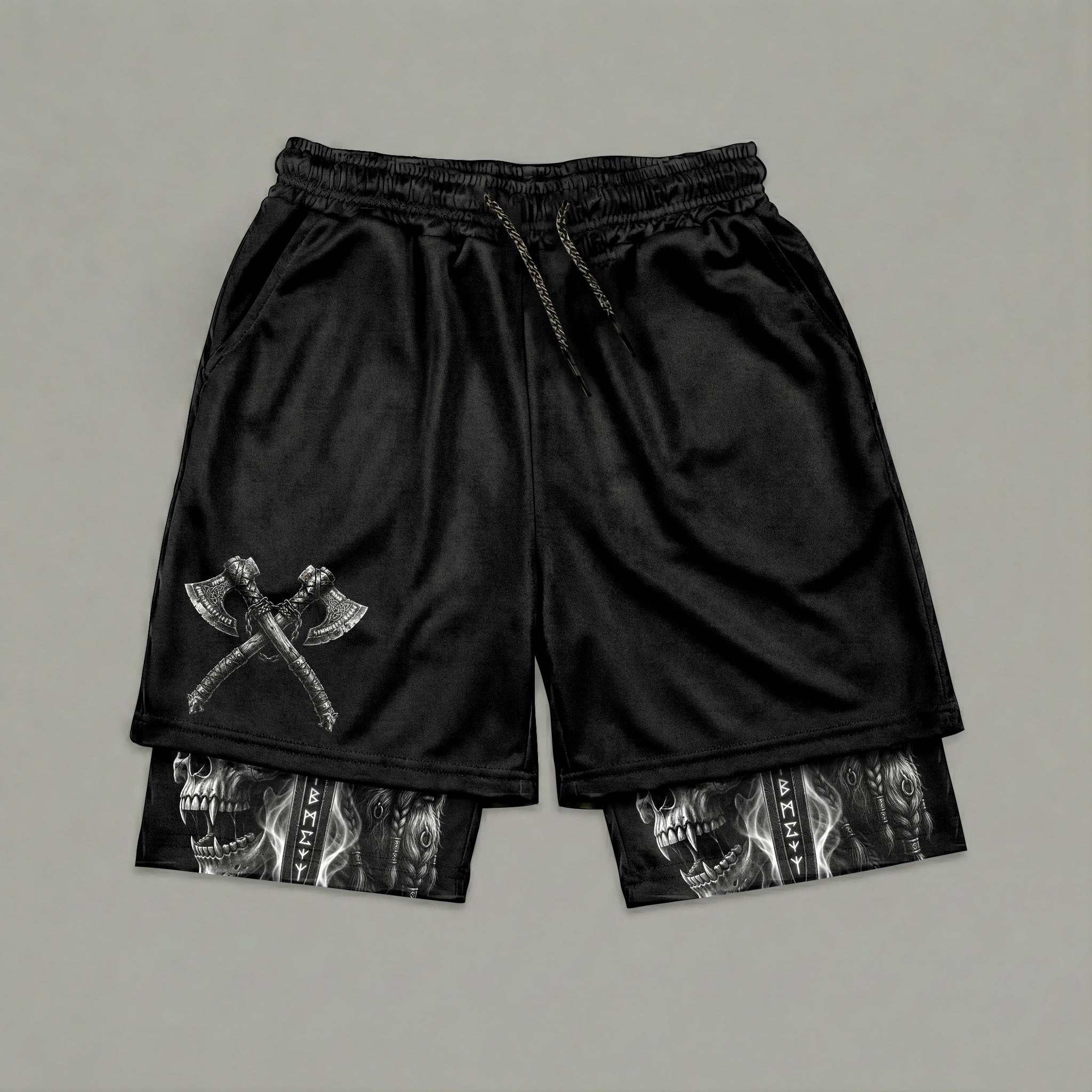 Valhalla Warrior Spirit Gym Shorts - Quick-Dry Mesh Athletic Wear - 11512