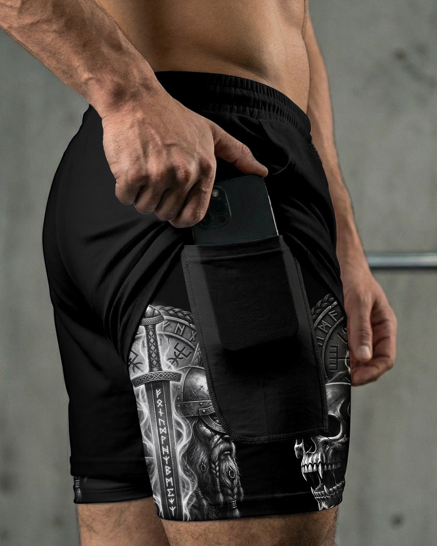 Valhalla Warrior Spirit Gym Shorts - Quick-Dry Mesh Athletic Wear - 11512