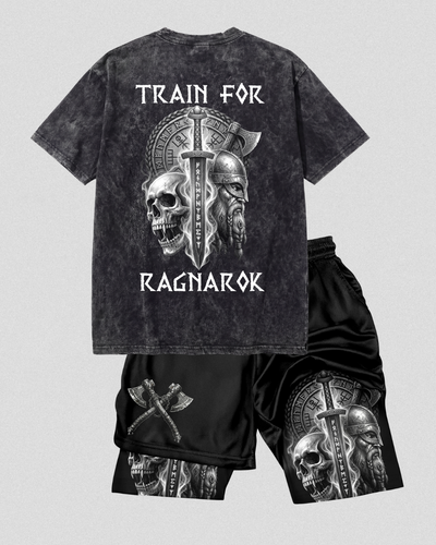 Valhalla Warrior Spirit Gym Shorts & Washed Tee Combo