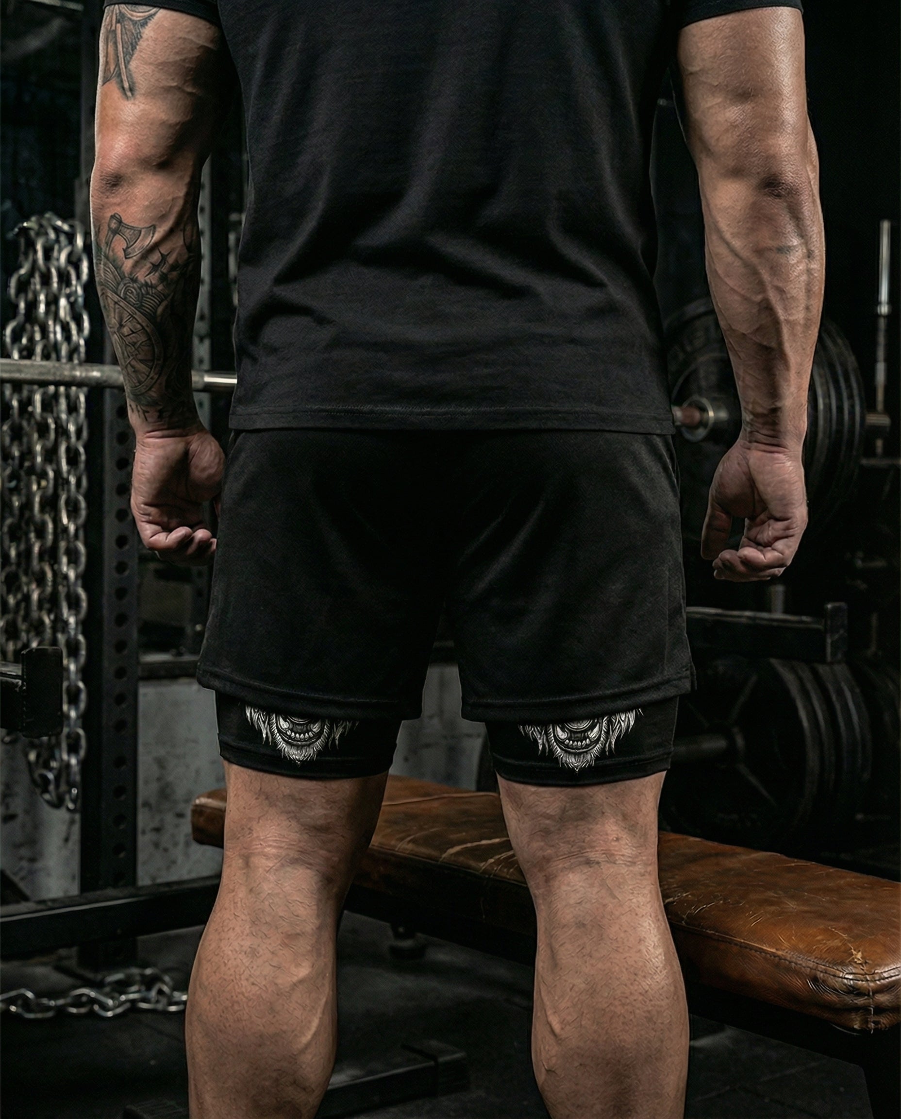 Fenrir's Strength, Vegvisir's Path - Norse Performance Shorts Breathable 11513