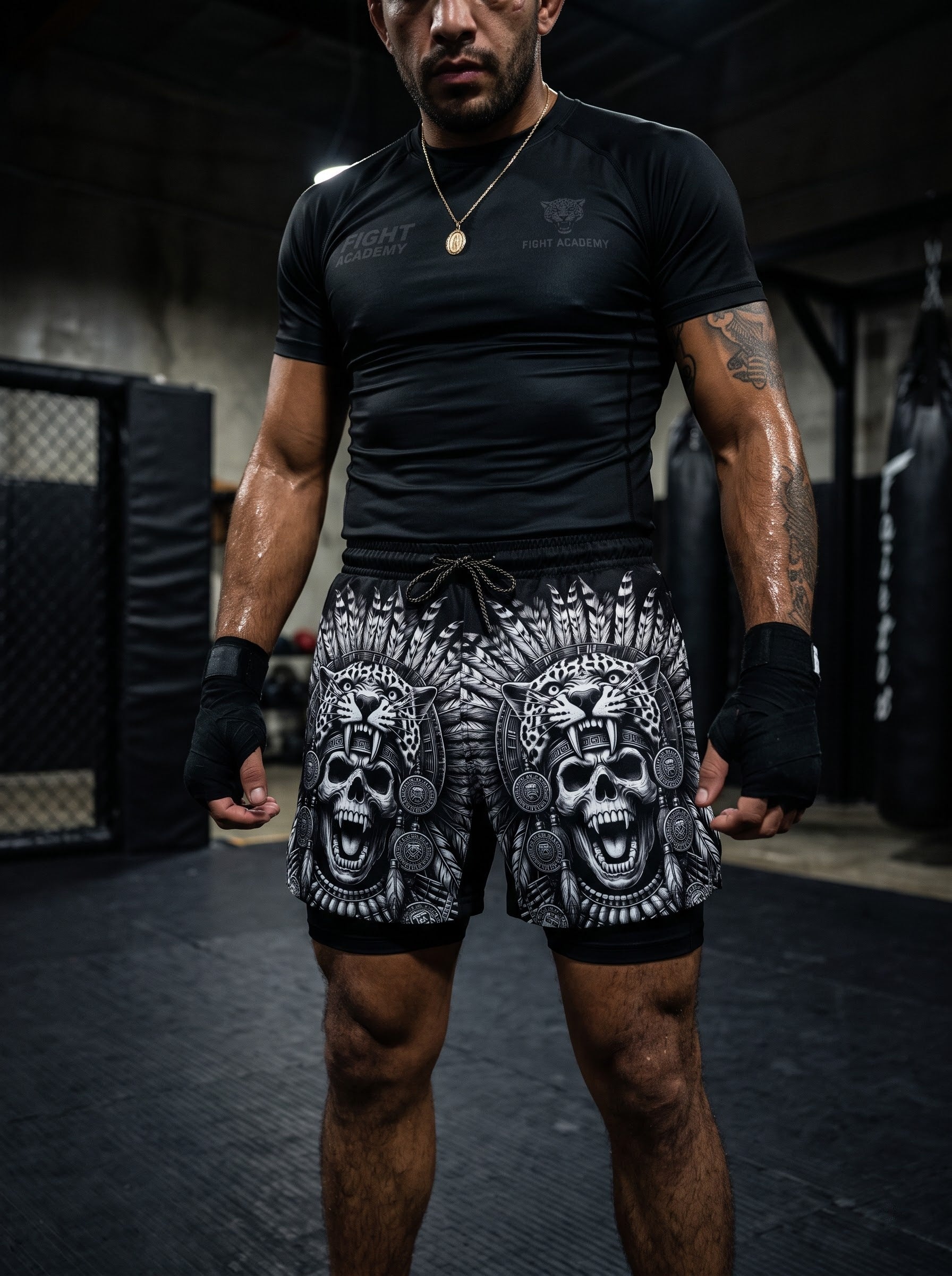 Savage Aztec Jaguar Warrior Gym Shorts 11517