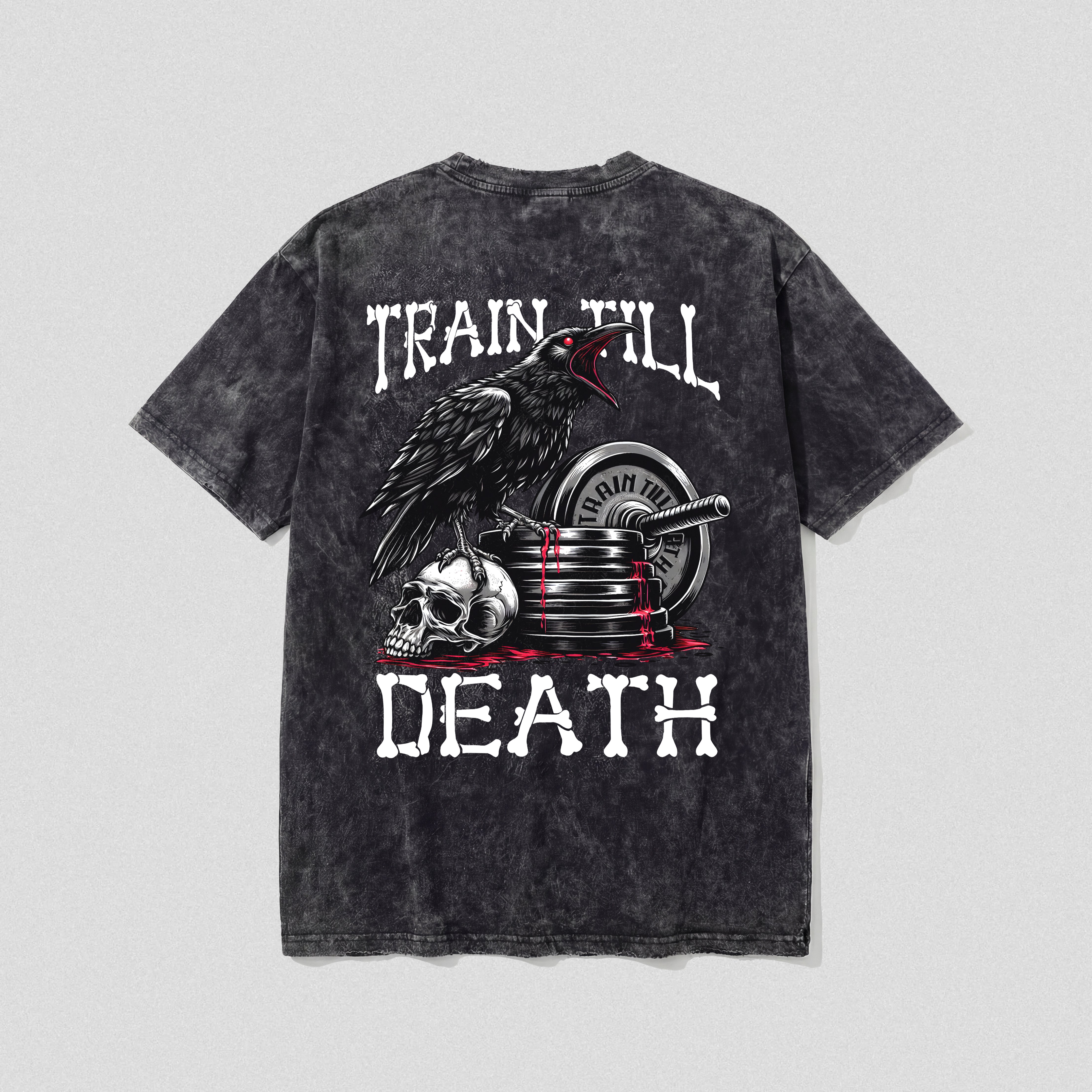 Train Till Death Raven Washed T-Shirt 11521