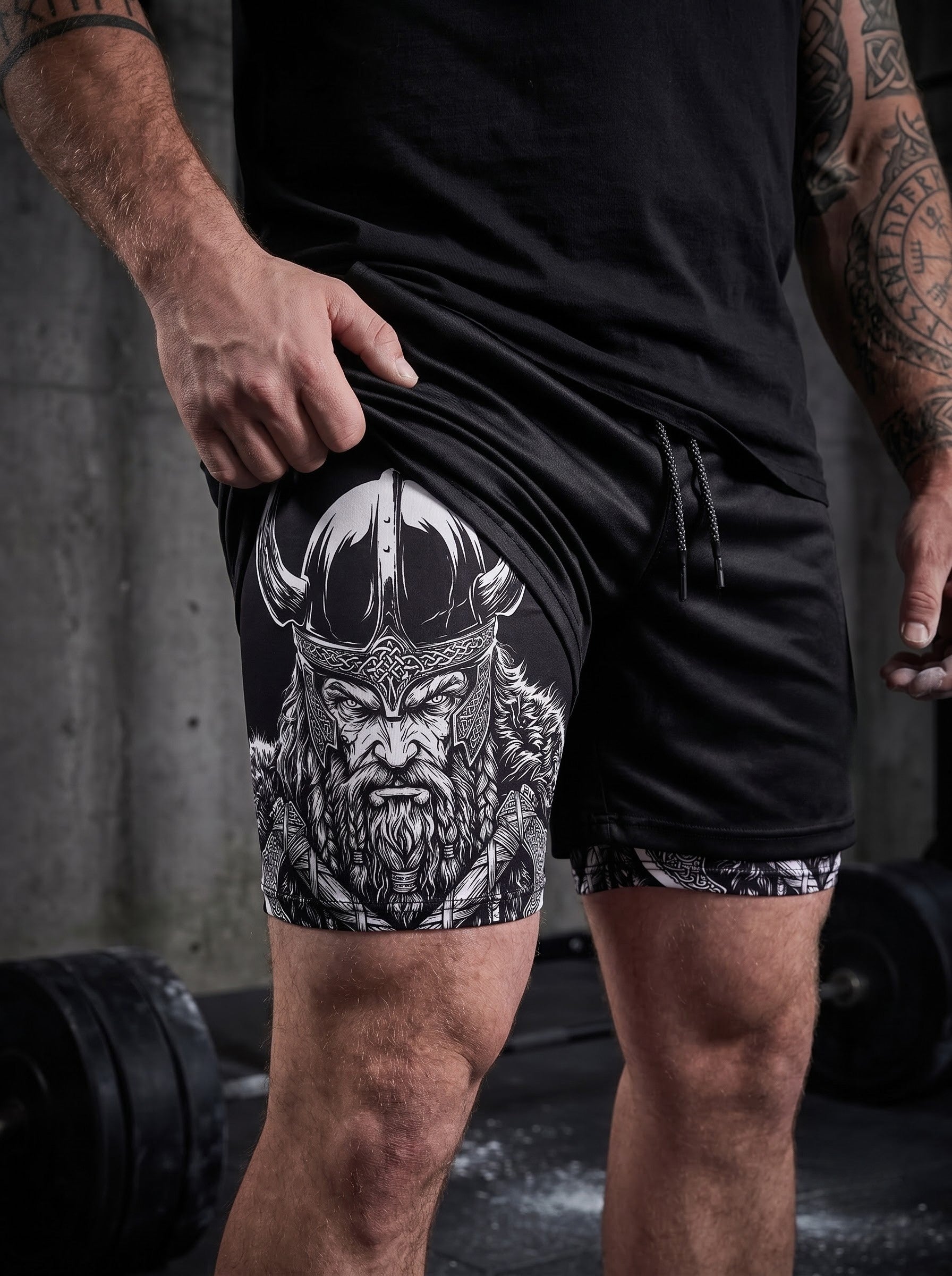 Viking Spirit Gym Shorts - Quick-Dry Fabric Athletic Wear 11531