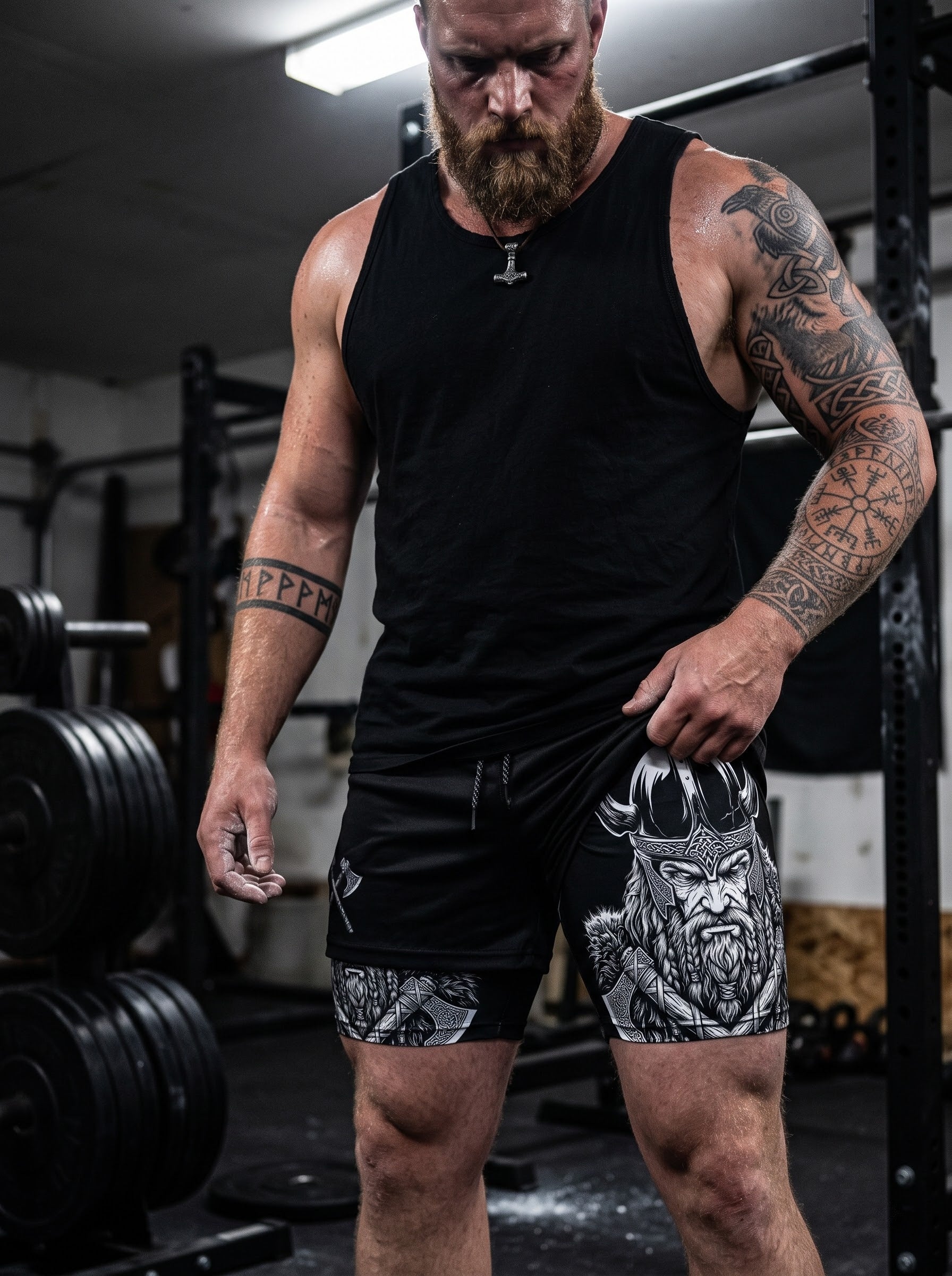 Viking Spirit Gym Shorts - Quick-Dry Fabric Athletic Wear 11531