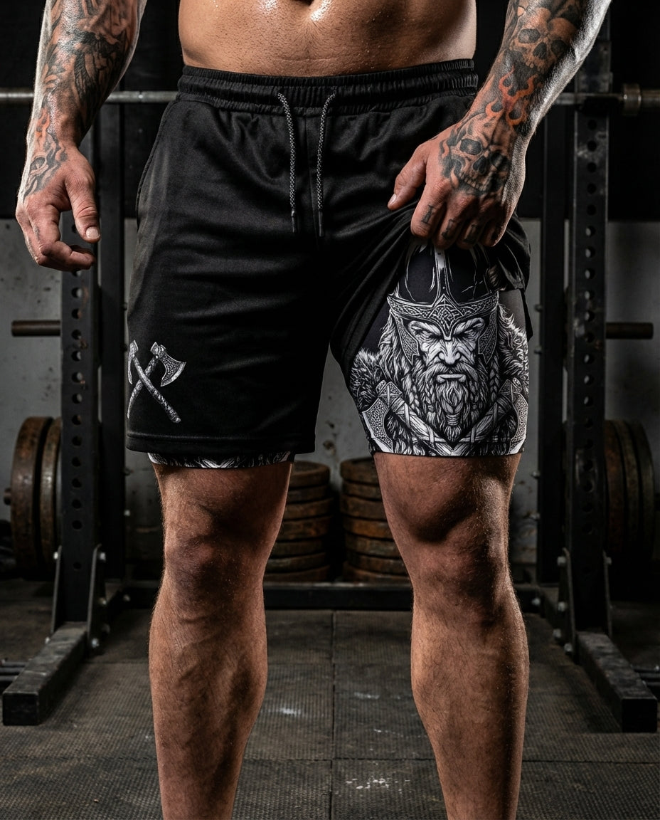 Viking Spirit Gym Shorts - Quick-Dry Fabric Athletic Wear 11531