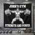 Personalized Home Gym Decor Muscle Man Wall Art Banner Flag 11534