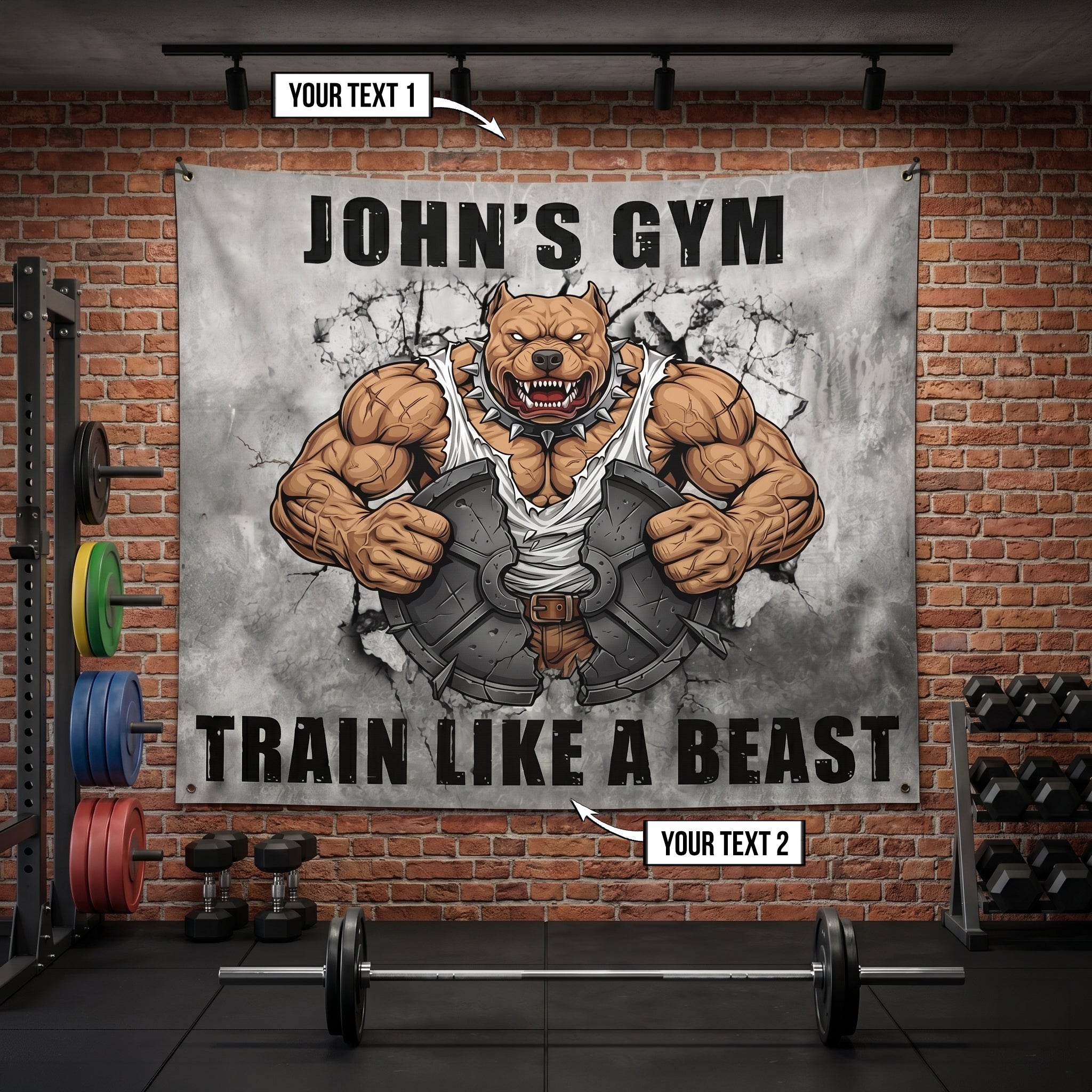 Bulldog Bodybuilding Gym Flags for Garage Gym 11538