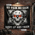 Monochrome Skull Flag for Gym Wall Decor 11539