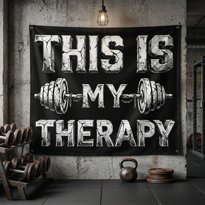 This Is My Therapy Home Gym Flag Motivational Quote for Bodybuilding 11540