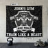 Custom Weightlifting Flag for Home Gym Decor Garage Gym Train Like A Beast 11541
