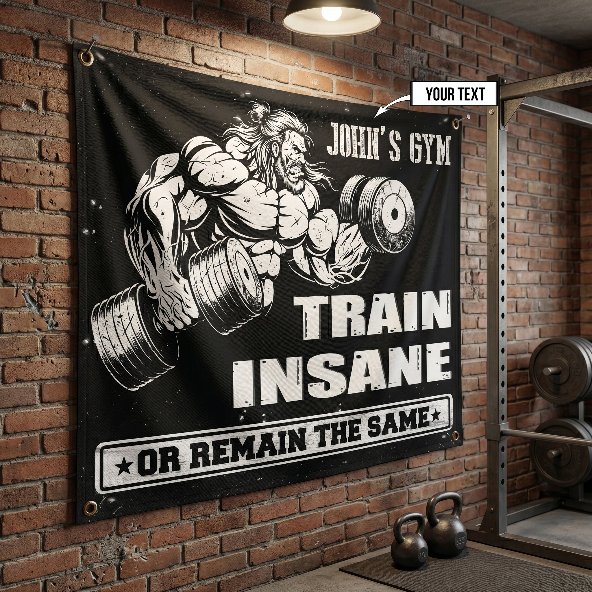 Custom Garage Gym Flags for Home Gym Decor Bodybuilding Motivation Quote 11544