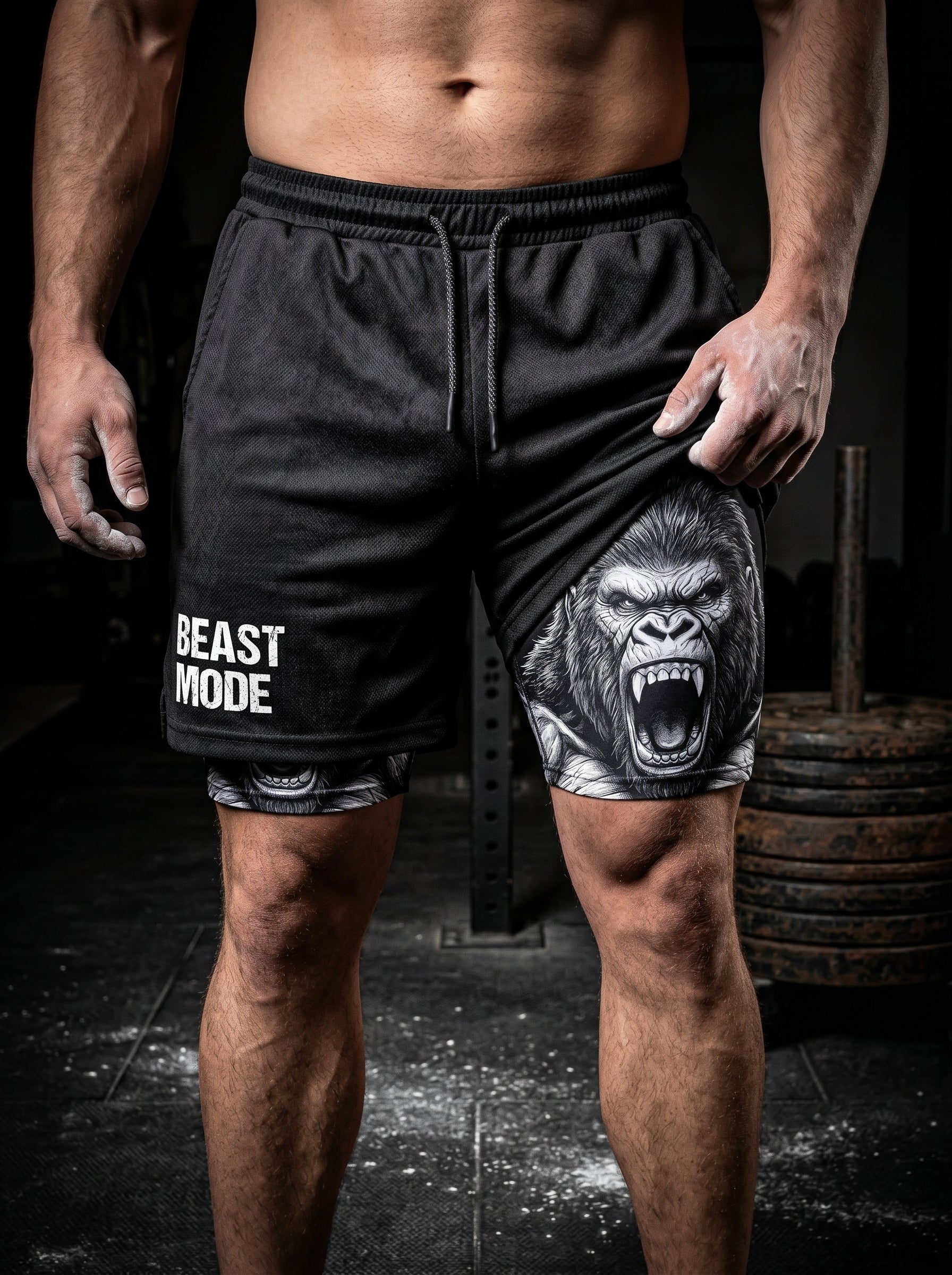 Unleashed Beast 2-in-1 Gorilla Gym Shorts Breathable 11545