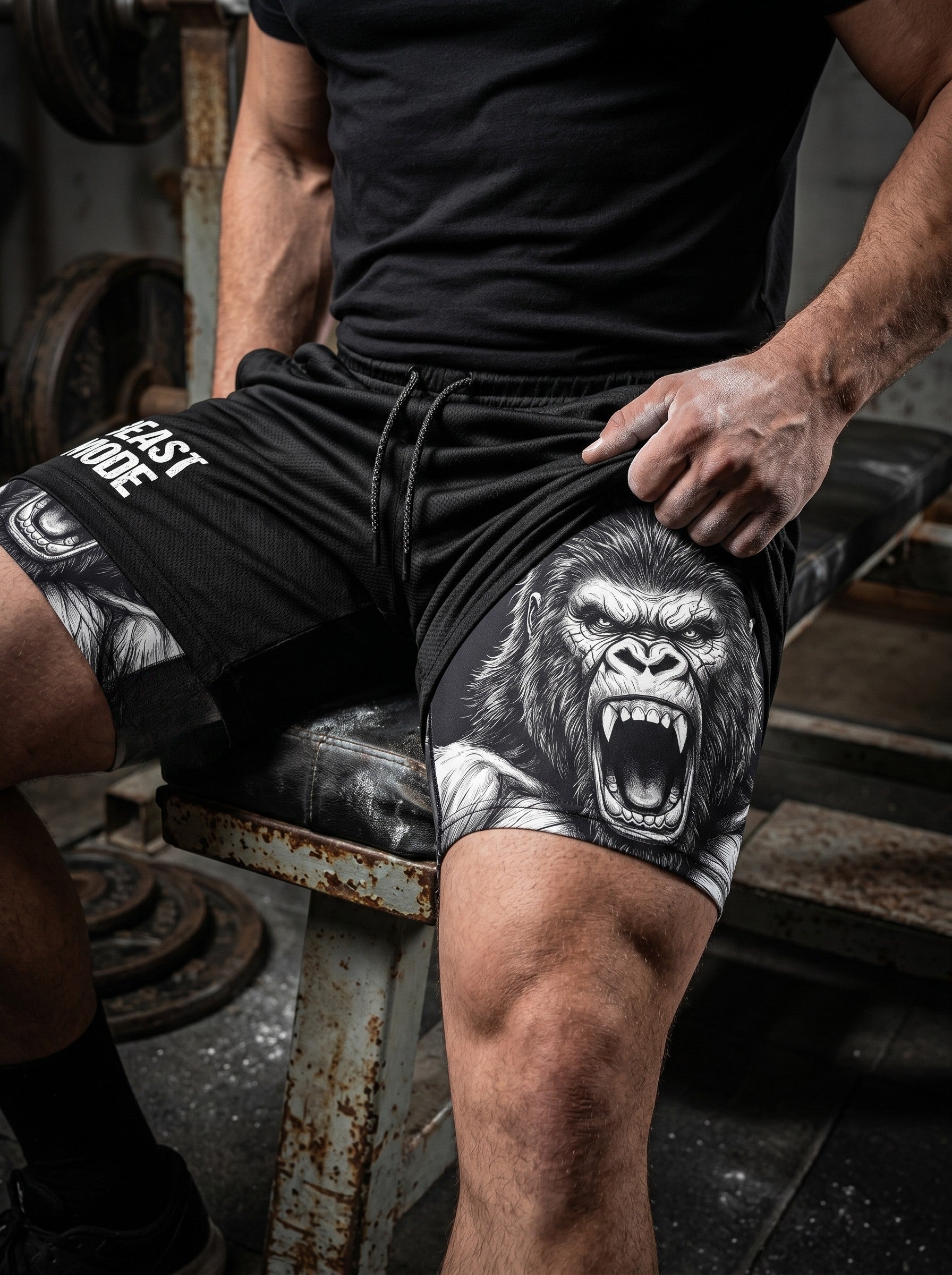 Unleashed Beast 2-in-1 Gorilla Gym Shorts Breathable 11545