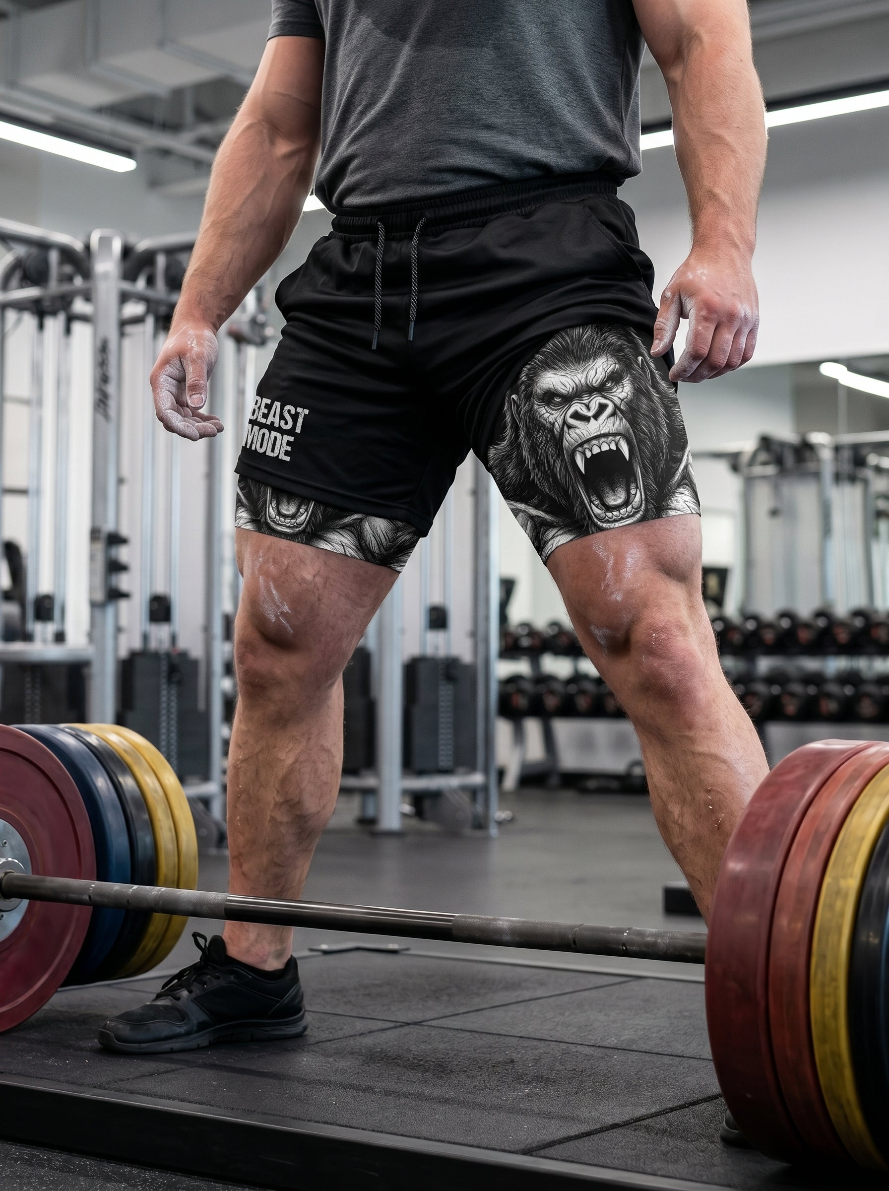 Unleashed Beast 2-in-1 Gorilla Gym Shorts Breathable 11545