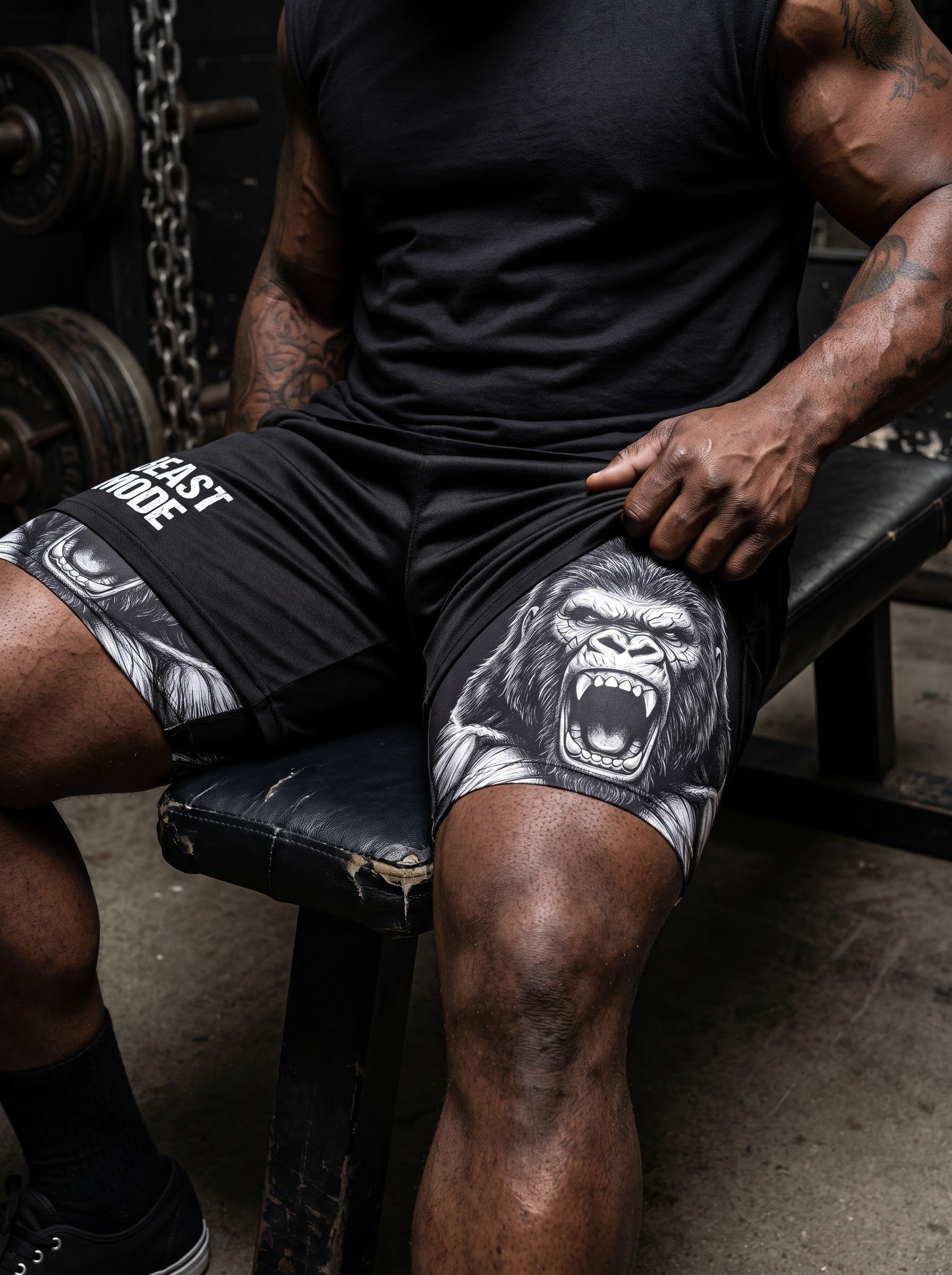 Unleashed Beast 2-in-1 Gorilla Gym Shorts Breathable 11545
