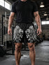 Aztec Jaguar Skull Men's Gym Shorts 11546