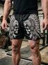 Aztec Jaguar Skull Men's Gym Shorts 11546