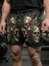 Three Wise Floral Skulls Gym Shorts 11547