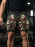 Three Wise Floral Skulls Gym Shorts 11547