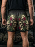Three Wise Floral Skulls Gym Shorts 11547