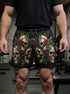 Three Wise Floral Skulls Gym Shorts 11547