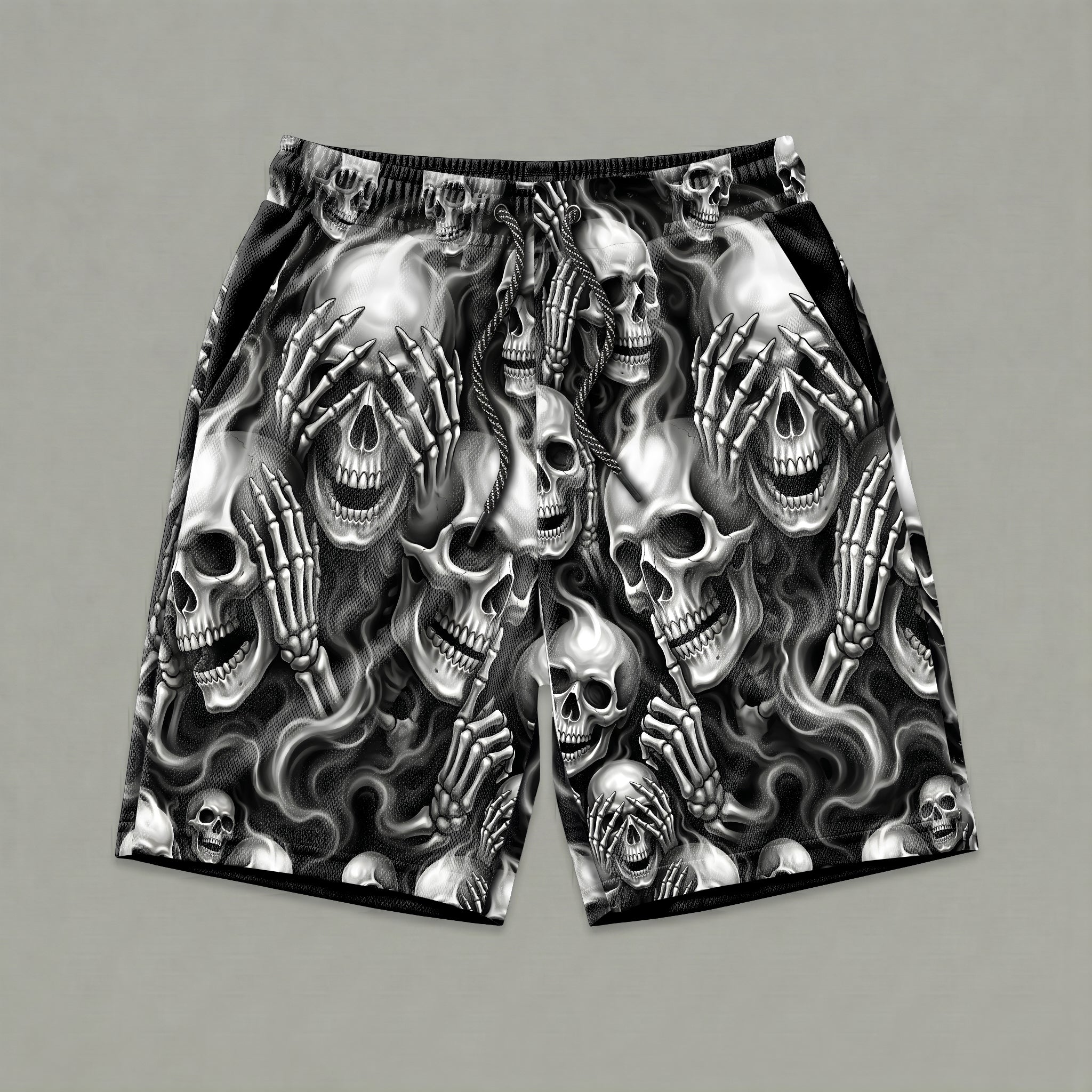 Three Wise Ghost Skulls Men's Gym Shorts 11548