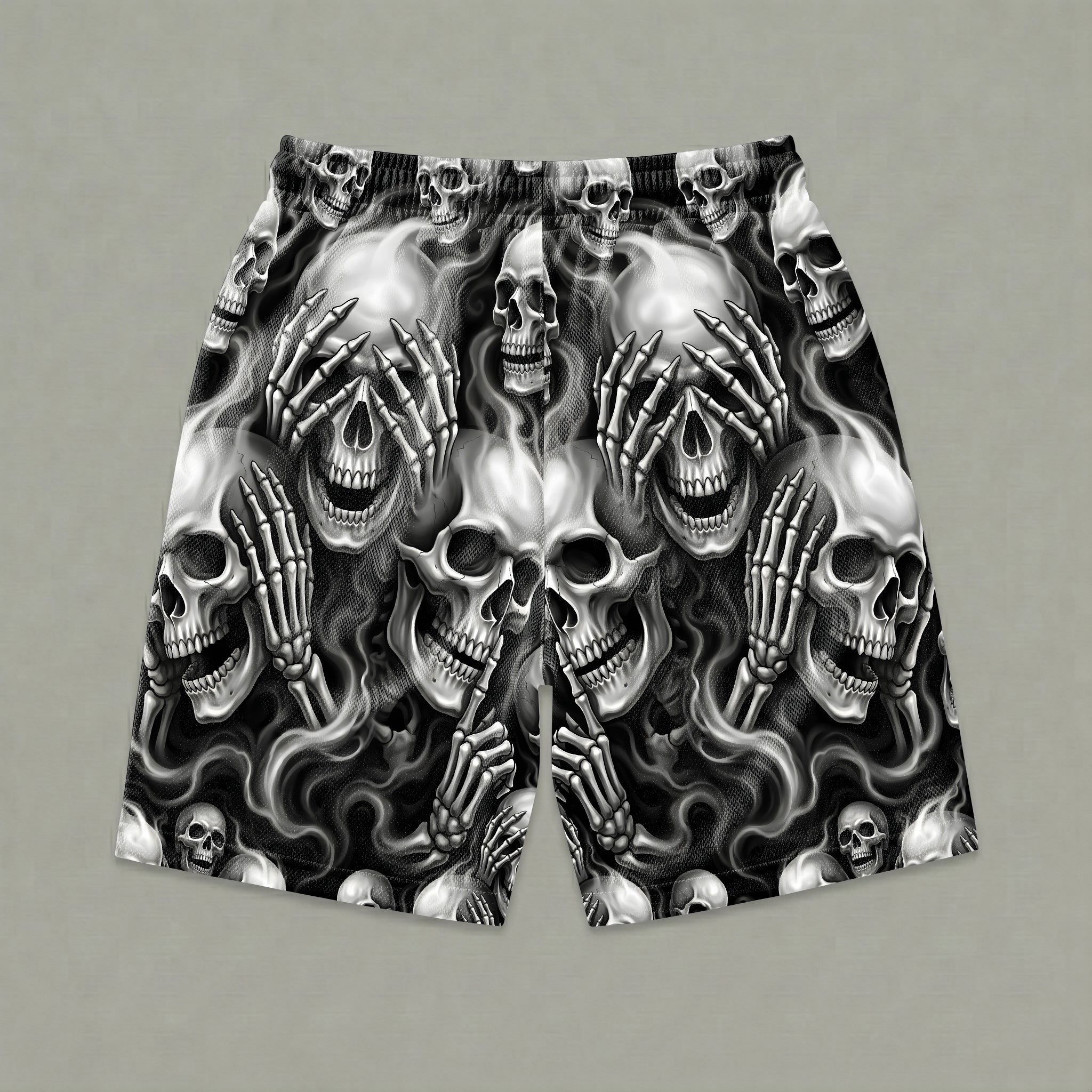 Three Wise Ghost Skulls Men's Gym Shorts 11548