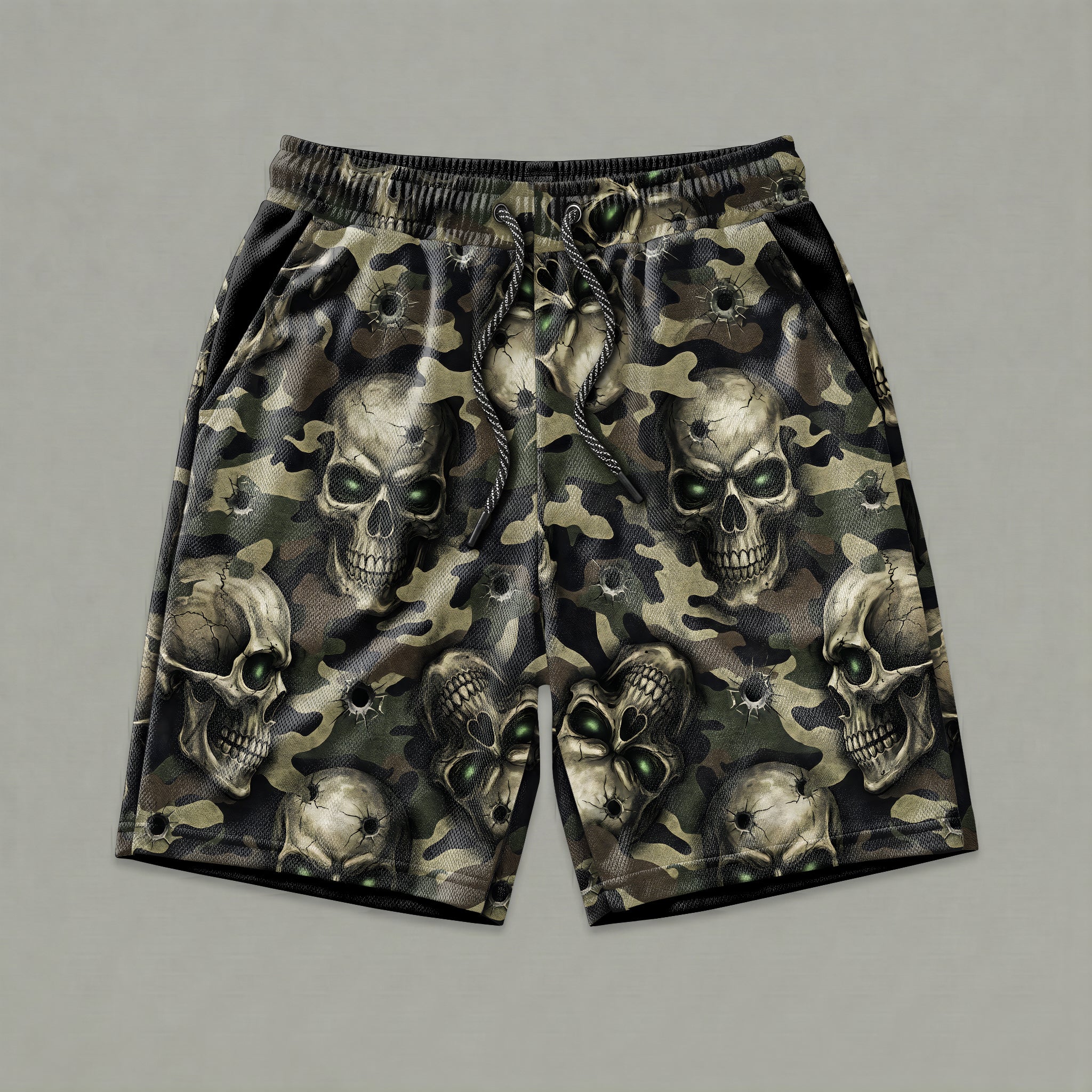 Tactical Camo Skull Men's Gym Shorts 11549