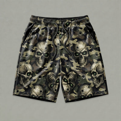 Tactical Camo Skull Men's Gym Shorts 11549