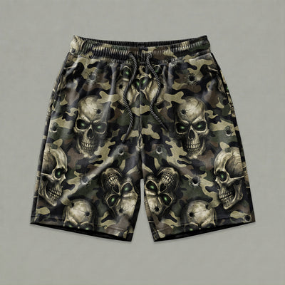 Tactical Camo Skull Men's Gym Shorts 11549