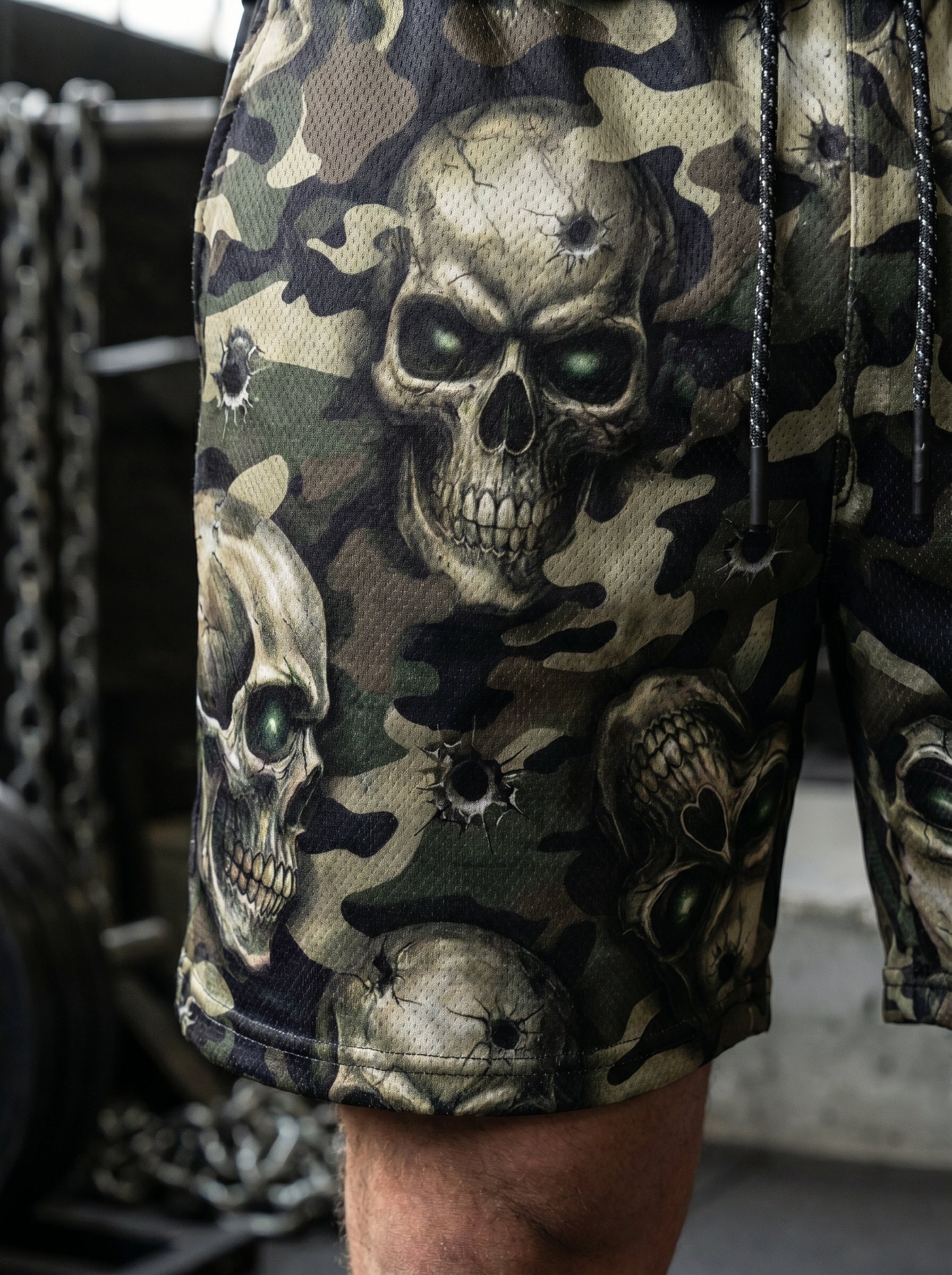 Tactical Camo Skull Men's Gym Shorts 11549