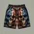American Flag Skulls Men's Gym Shorts 11550