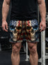 American Flag Skulls Men's Gym Shorts 11550