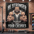 Stronger Than Excuses Pitbull Motivational Gym Banner 11552