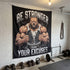 Stronger Than Excuses Pitbull Motivational Gym Banner 11552