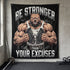Stronger Than Excuses Pitbull Motivational Gym Banner 11552