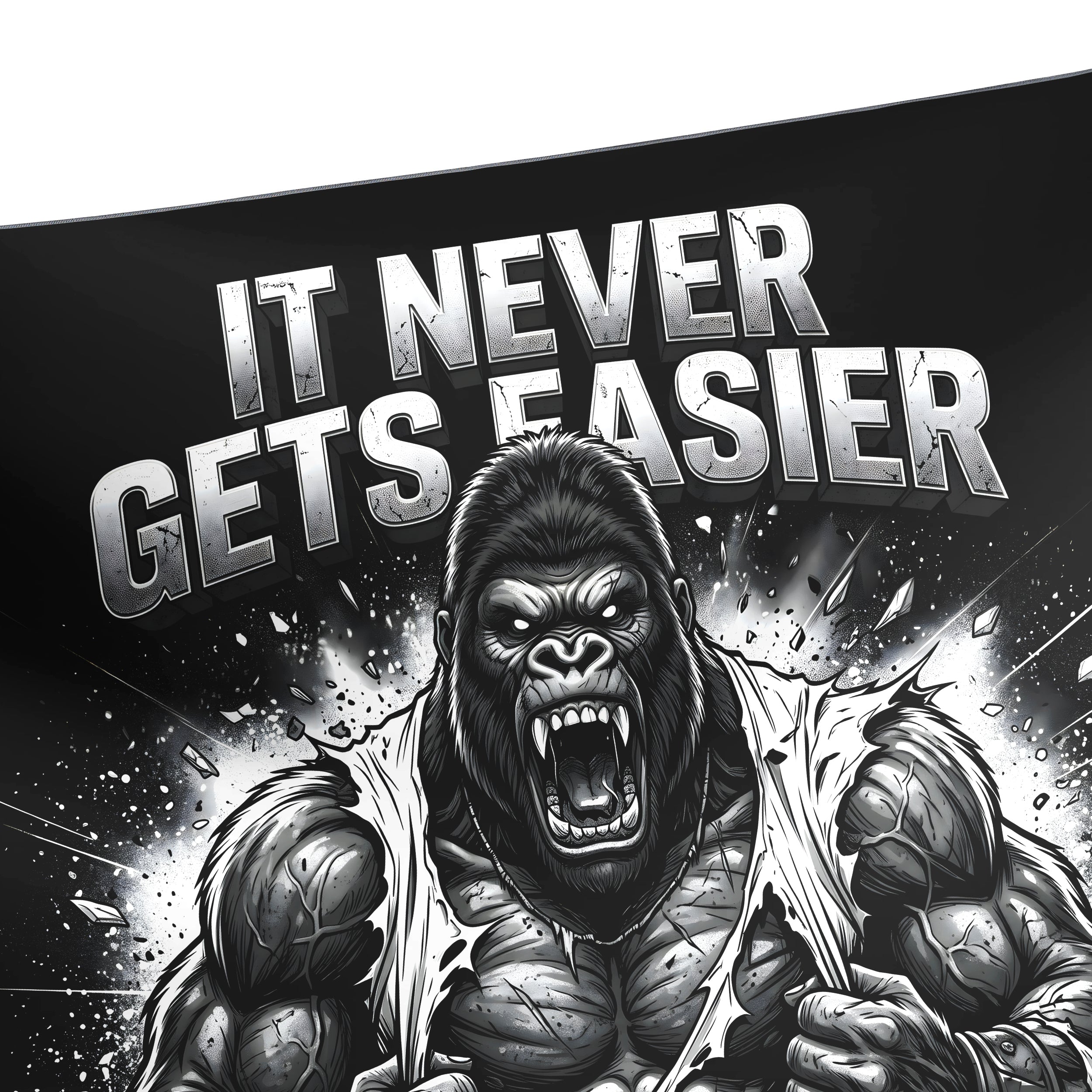Never Gets Easier Motivational Workout Gym Banner 11553