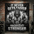 Never Gets Easier Motivational Workout Gym Banner 11553