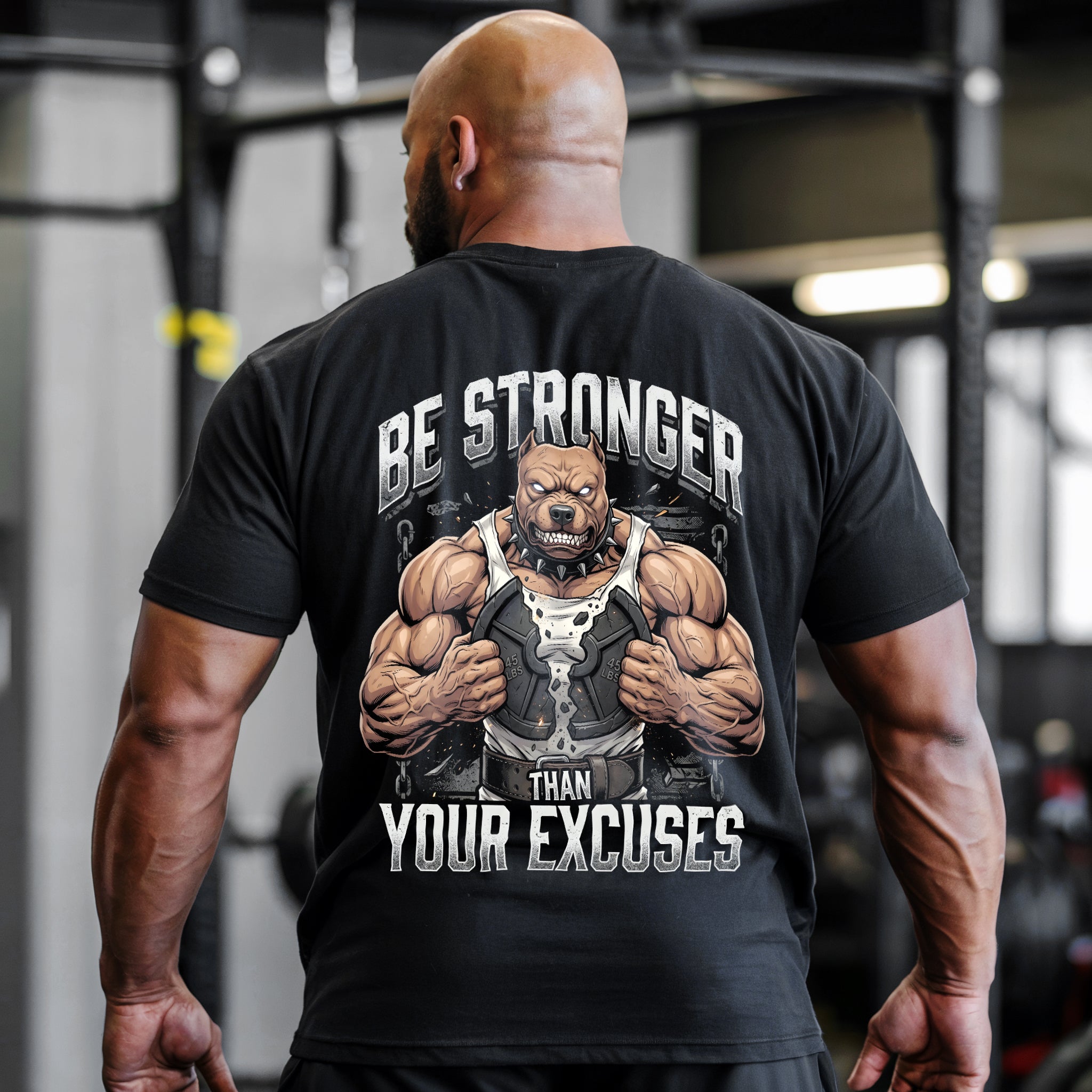 Stronger Than Excuses Pitbull Workout Gym T-shirts 11554