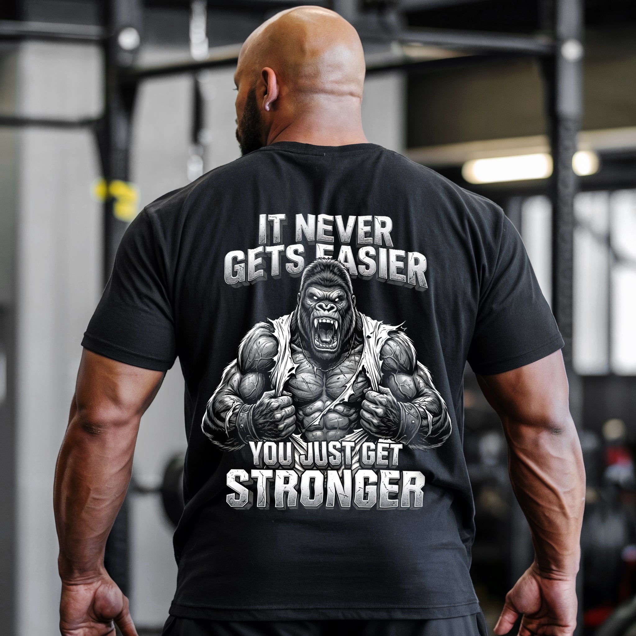 Never Gets Easier Gorilla Workout Gym T-shirts 11555