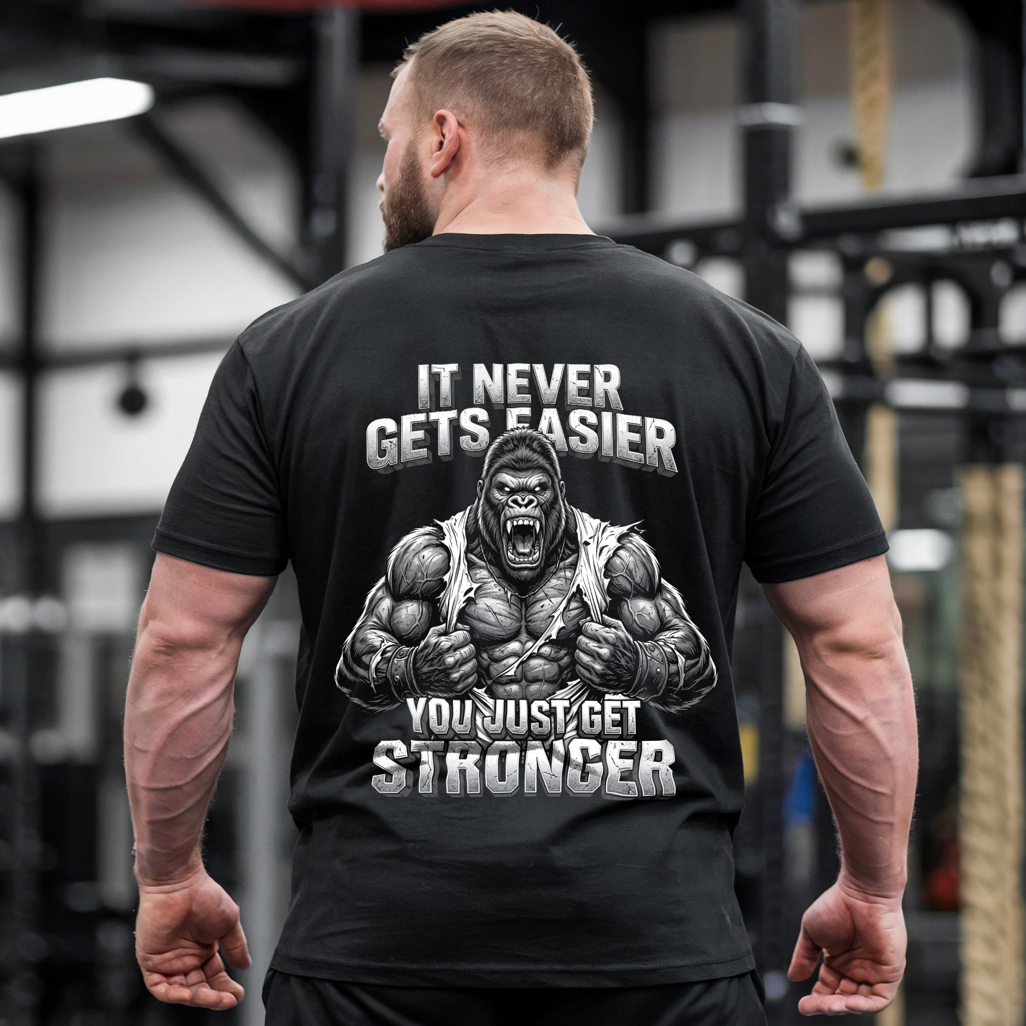 Never Gets Easier Gorilla Workout Gym T-shirts 11555
