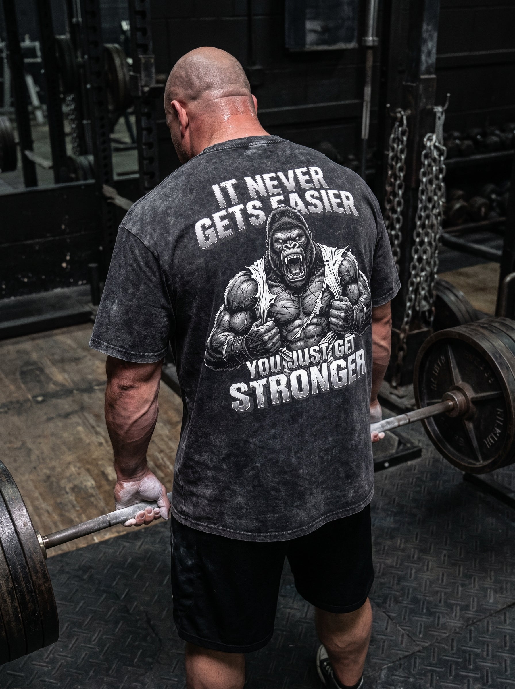Never Gets Easier Gorilla Vintage Washed T-Shirt 11557