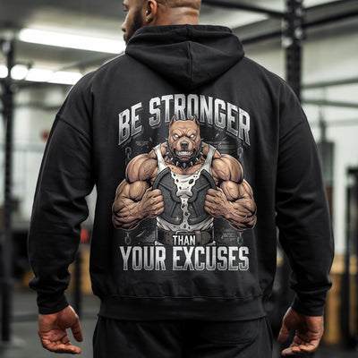 Stronger Than Excuses Pitbull Workout Gym Hoodie 11558