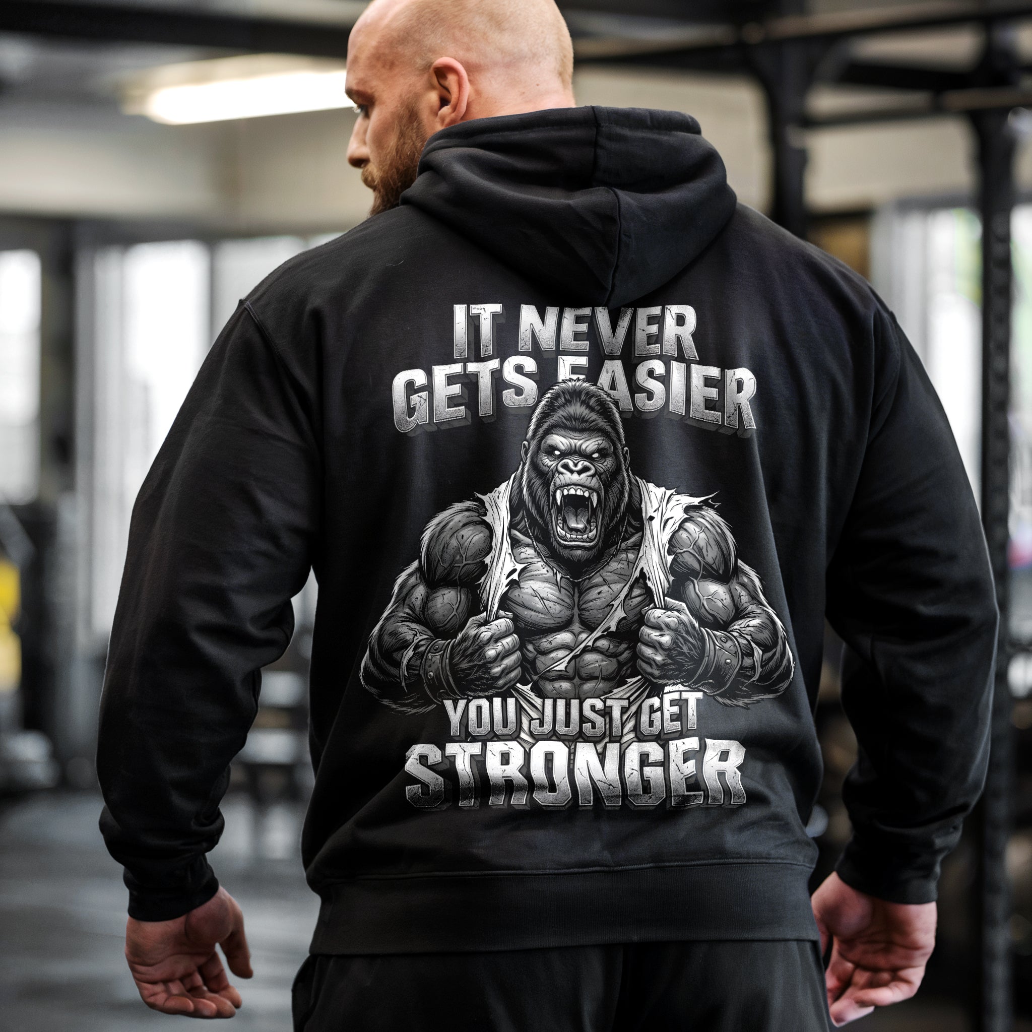 Never Gets Easier Gorilla Workout Gym Hoodie 11559
